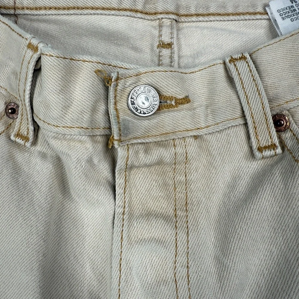 Levis 501 Original Fit Jeans Mens 34x34 Tan Beige Straight Leg Button Fly
